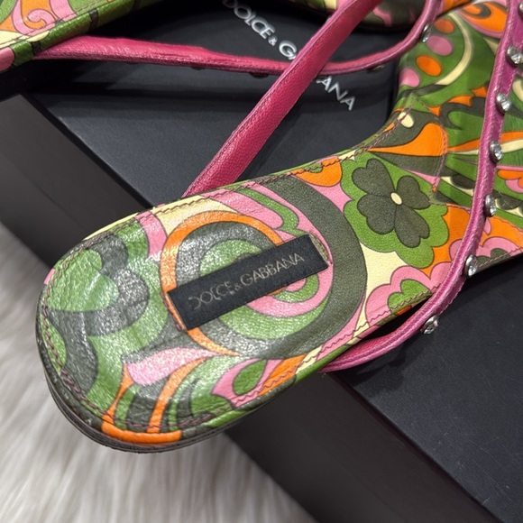 DOLCE & GABBANA Nappa Stampa Thong Sandals - Picture 4 of 15